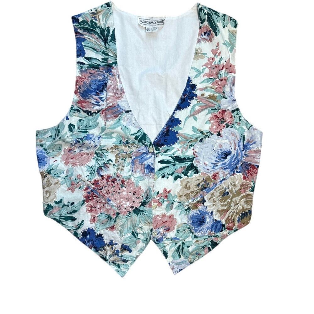 Vintage Western Romantic Cottagcore Beaded Vest